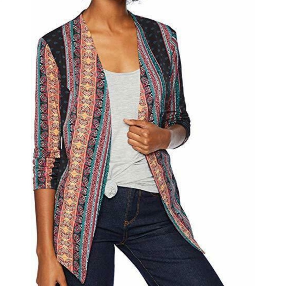 BCBG Generation Women's Tuxedo Blazer with Welts  Multi Striped Size Small NWOT